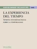 EXPERIENCIA DEL TIEMPO, LA. APORTES FENOMENOLOGICOS SOBRE LA TEMPORALIDAD